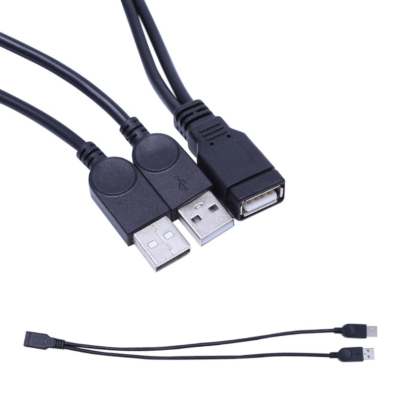 Cáp sạc truyền dữ liệu đầu USB 2.0 Type A 1 đầu cái sang 2 đầu đực