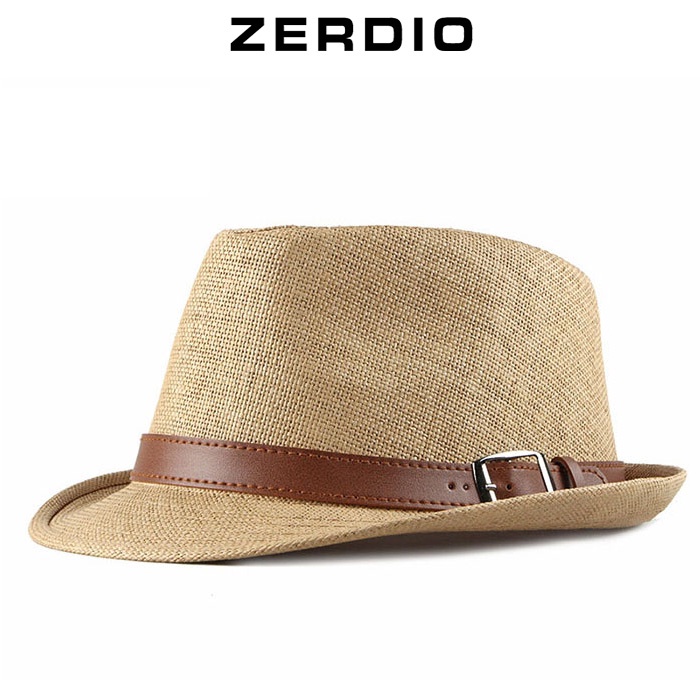 Mũ phớt Cói, Nón Fedora MP02 thắt da cao cấp cho nam và nữ