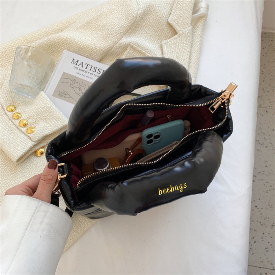 Túi Xách Chất Liệu Da Phao Màu Xanh Lá Và Đen Dễ Phối Đồ | PHAO12 | Túi Đeo Chéo Cầm Tay Da Phao Đi Làm, Đi Chơi, Cafe