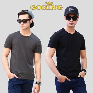 Combo 2 Áo phông hàng hiệu GOKING, form unisex cho nam nữ, cặp đôi, gia đình, lớp nhóm, công ty. Áo thun trơn chất