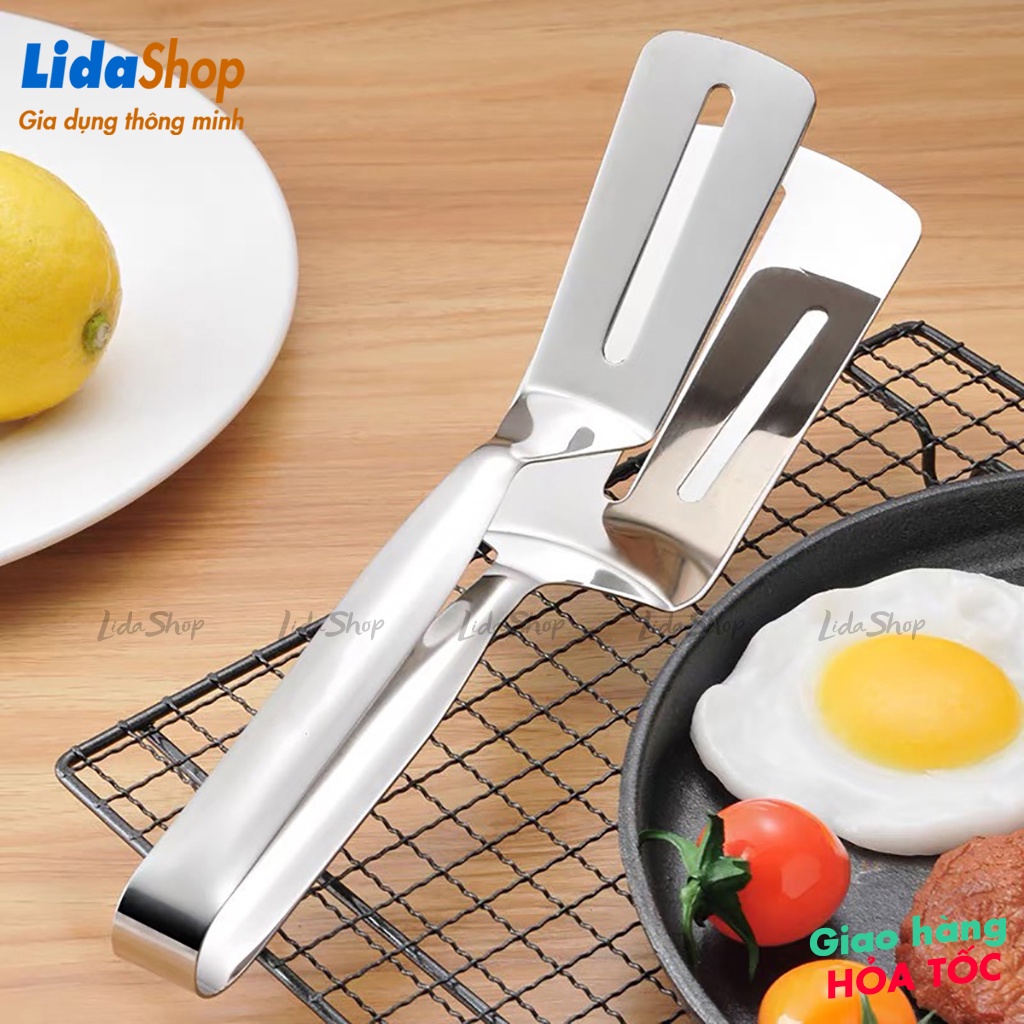 Kẹp gắp thức ăn INOX Lidashop, kẹp gắp đồ nóng, cây gắp thức ăn bằng inox tiện lợi _KG