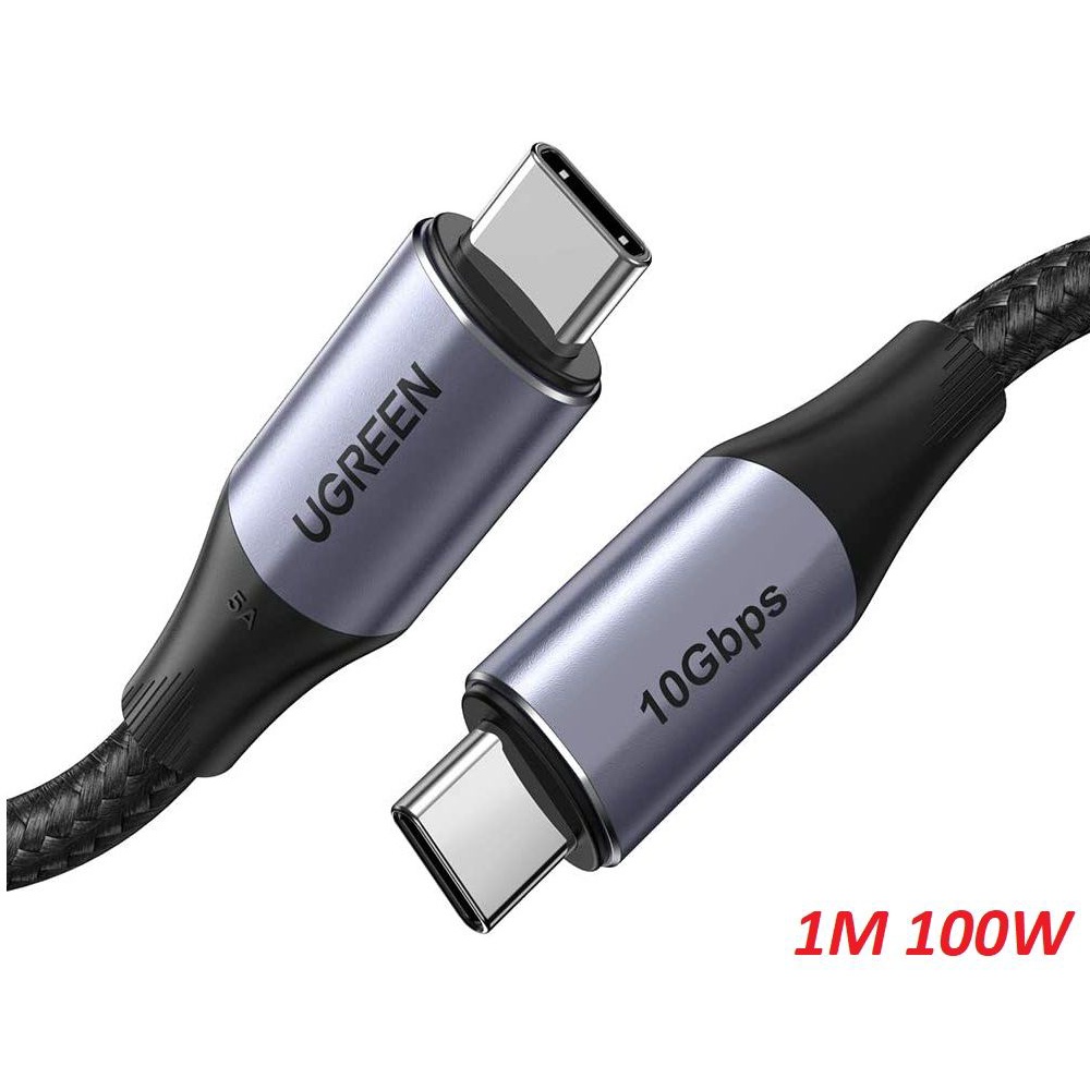 Cáp sạc siêu nhanh hỗ trợ PD cáp USB type C 3.1 gen2 chống nhiễu US355 Ugreen 80150 1M 100W 5A