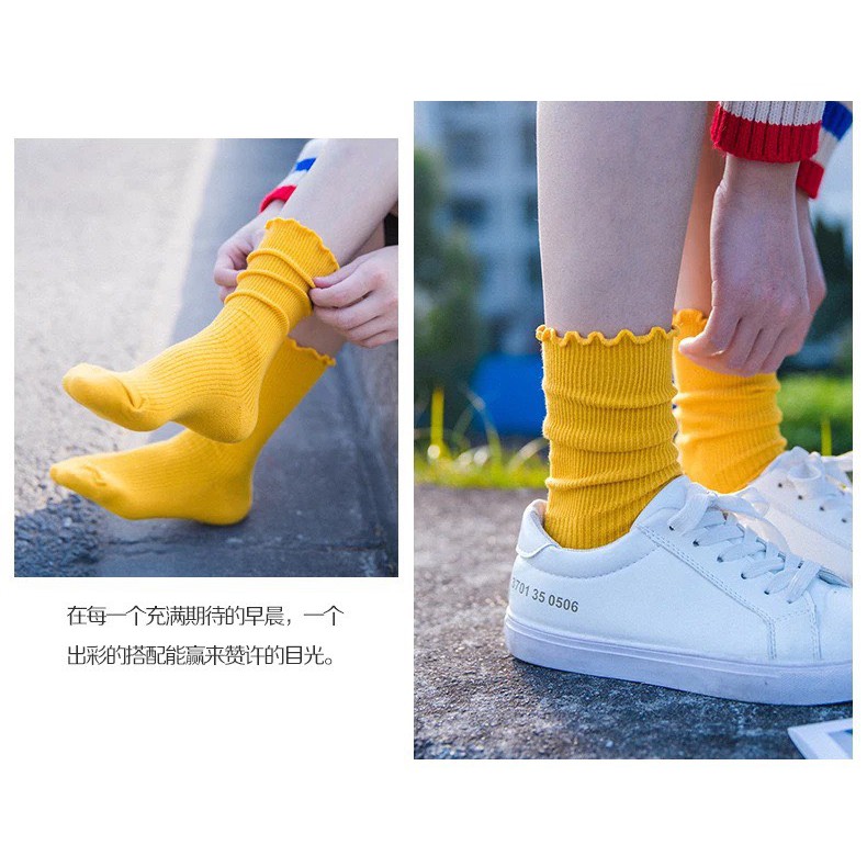 Vớ tất nữ cao cổ bèo nhún hàn quốc TN19 giá rẻ