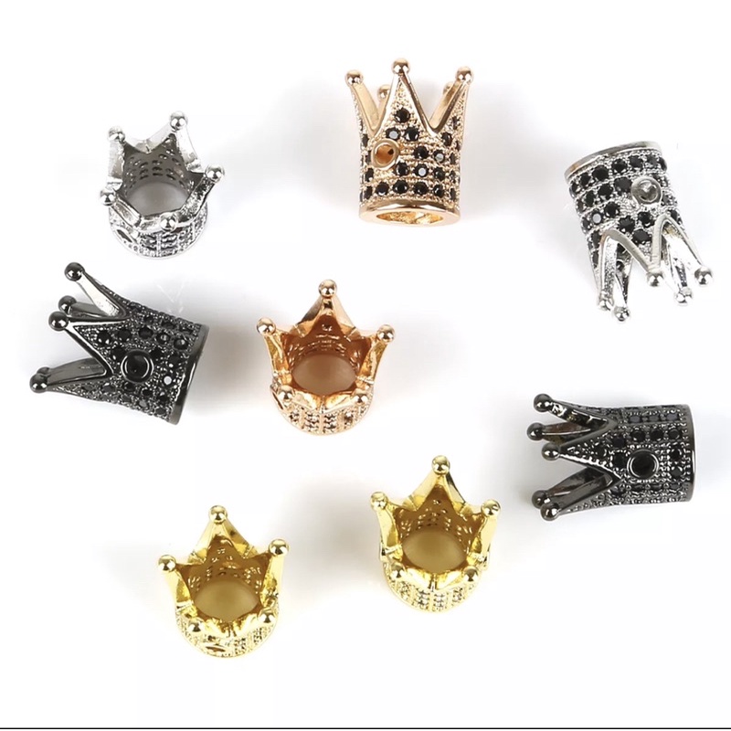Vương Miện Lớn - Charm Phụ Kiện Vòng Tay Phong Thuỷ Trang Sức Nam, Nữ Kim Loại Đồng Zircon