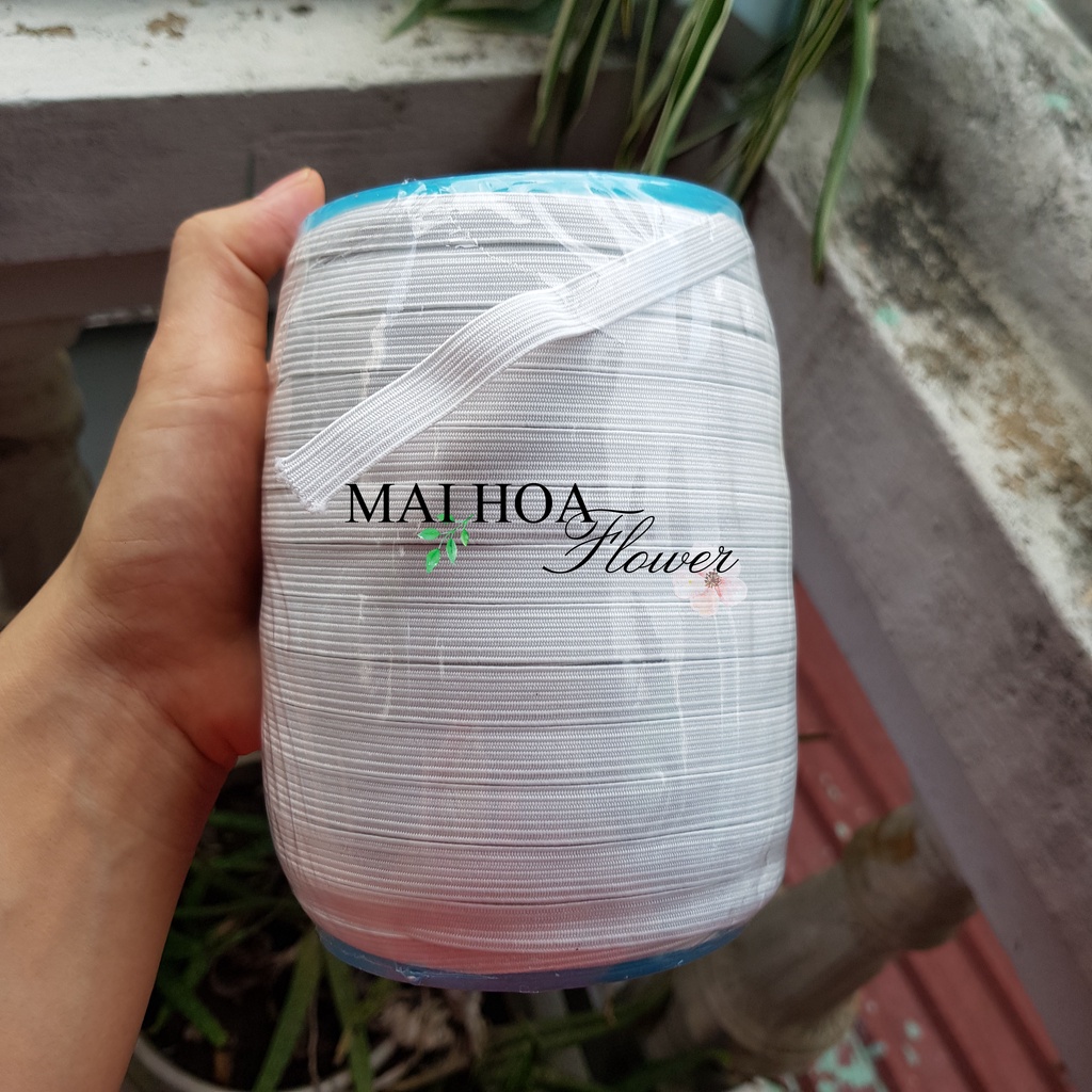 Cuộn 100 mét dây thun quần size 1cm chun quần áo co giãn tốt Maihoaflower