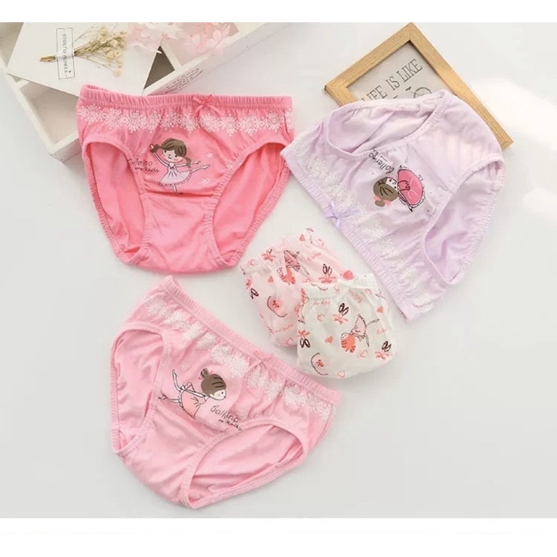 Bộ  hộp  5 quần lót cotton mềm mại cho bé gái (2-13 tuổi)