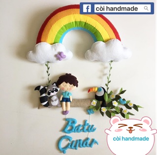 Bảng tên trang trí cho bé(vải dạ handmade)
