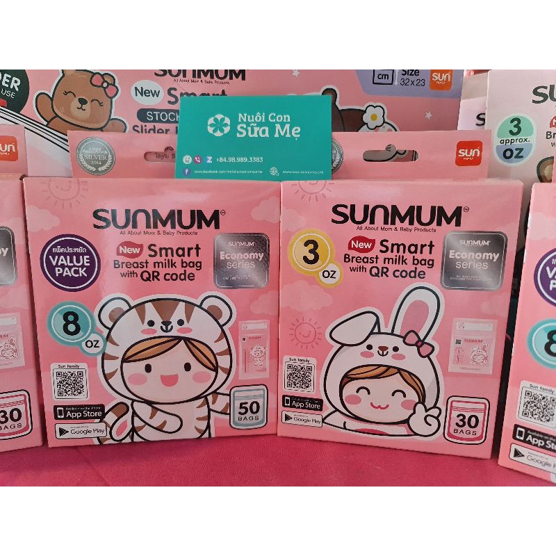 Túi trữ sữa Sunmum Smart mẫu mới 2023, giao hỏa tốc, túi trữ sữa chính hãng được ưa chuộng nhất hiện nay BPAfree an toàn