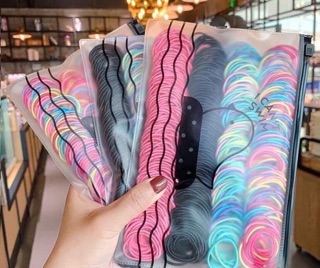 Túi 100 dây buộc tóc ( túi zip)