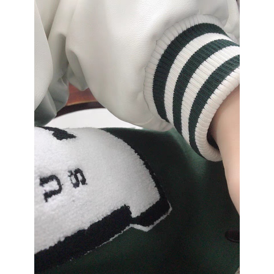 Áo khoác bomber thêu chữ thời trang cho nam nữ