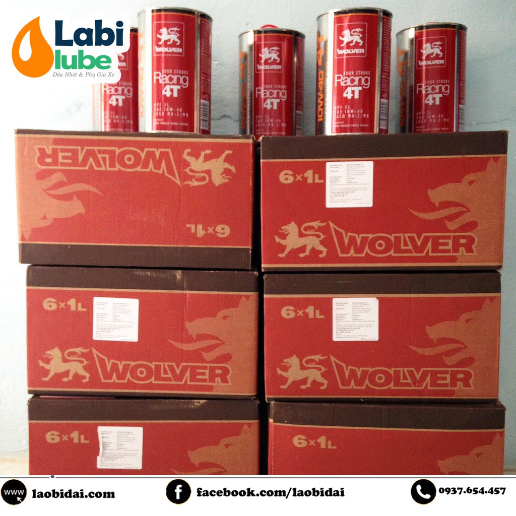 Bán 1,3 Lít Nhớt Wolver Racing 4T 10w40 - Nhớt Bình Dân Giúp Động Cơ Xe Máy Luôn Êm Mát - Nhập Khẩu Từ Đức, Labi Lube