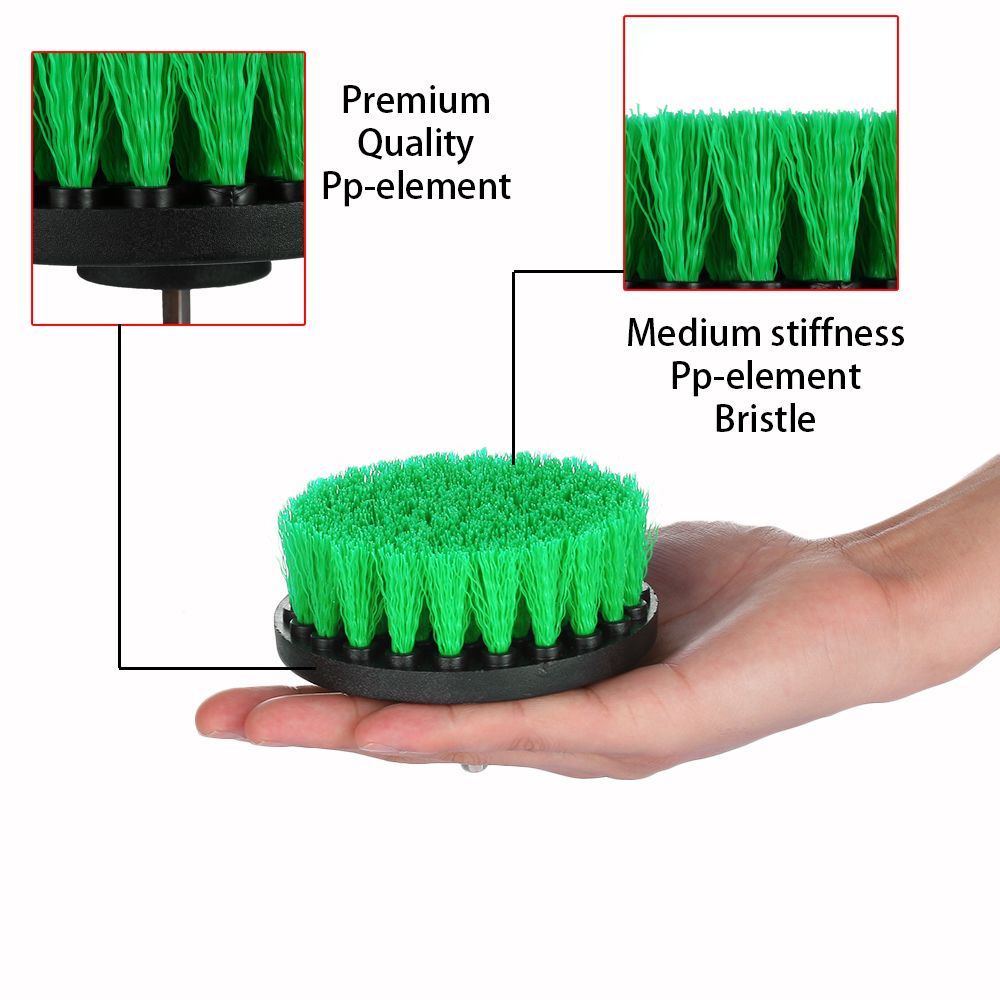 Bộ bàn chải gắn máy khoan điện vệ sinh ô tô cỡ 2'' 3.5'' 4'' nhiều màu sắc tùy chọn (có bán lẻ)