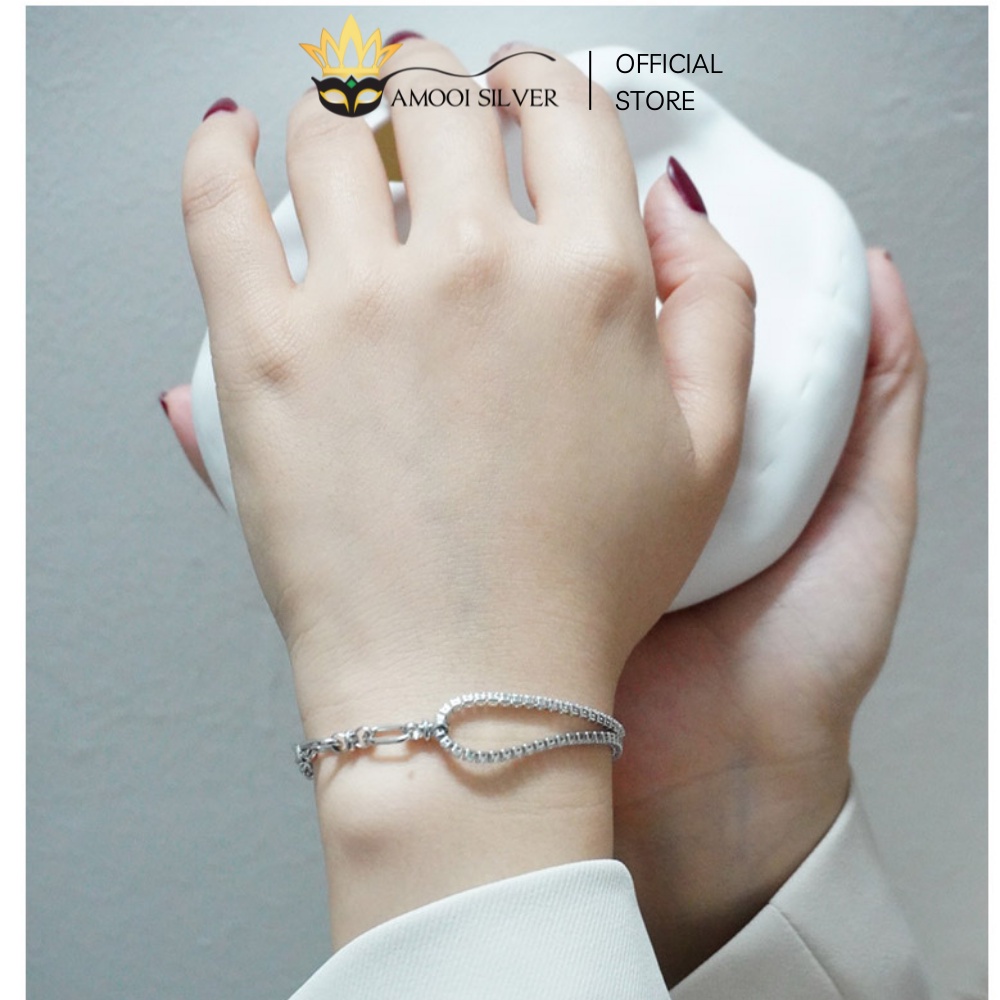 Lắc Tay Bạc S925 Xích Nạm Đá - Amooi Silver AT117