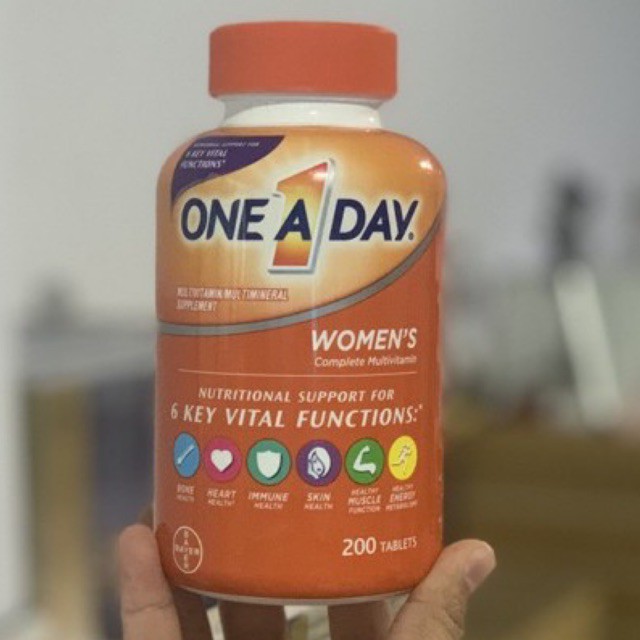 Viên Uống One A Day Women's Complete Multivitamin bổ sung Multivitamin và khoáng chất dành cho nữ, Chai 200 viên