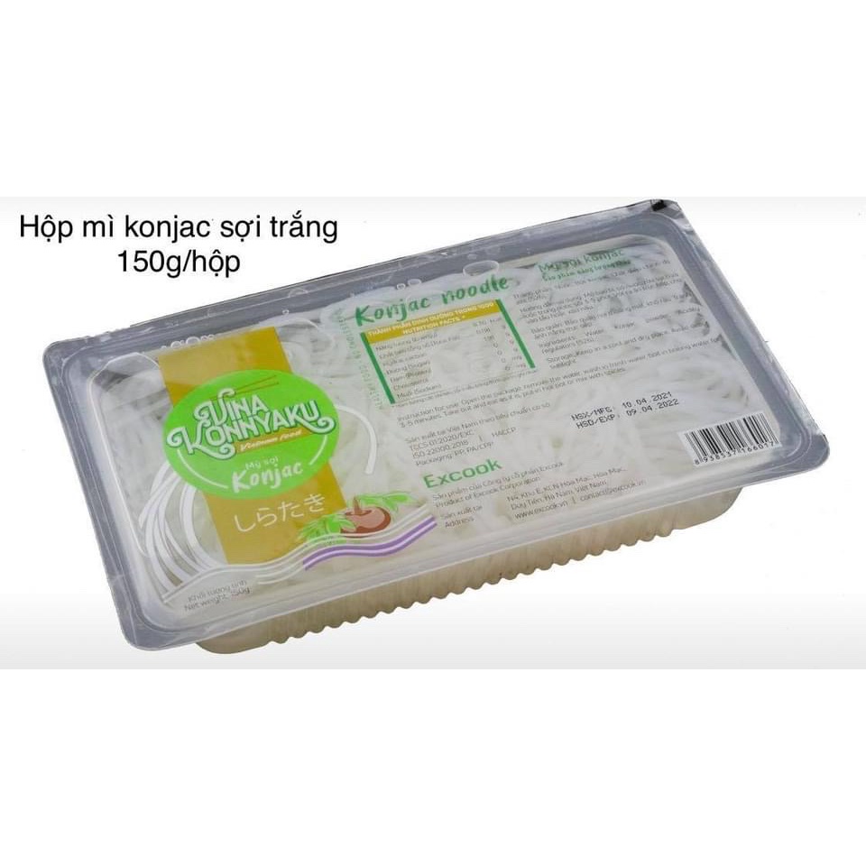 Mì konjac Excook sợi trắng  - THÙNG 24 hộp 150gram