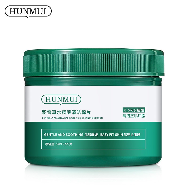 Hộp 55 Miếng Toner Rau Má Centellab Asiatica Salicylic Acid Cleaning Dạng Bông Thấm Dưỡng Trắng, Giảm Mụn, Cấp Ẩm Cho Da