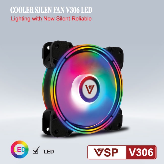 Fan tản nhiệt case VSP LED V306