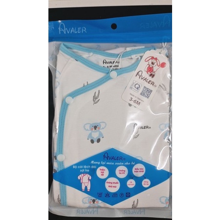 Avaler -   Bộ dài tay cài chéo sợi tre cho bé 3-7kg
