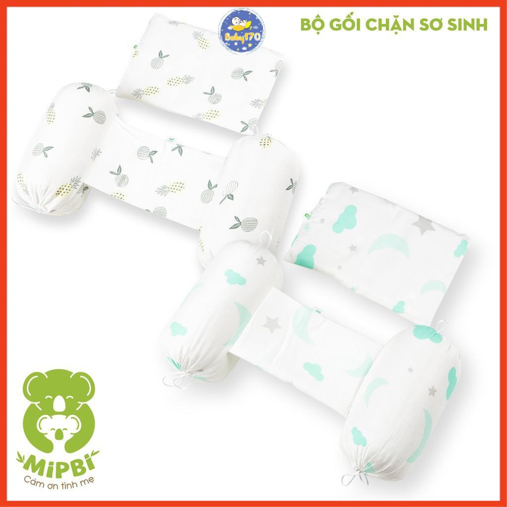 Bộ gối chặn sơ sinh Mipbi tặng kèm gối sơ sinh