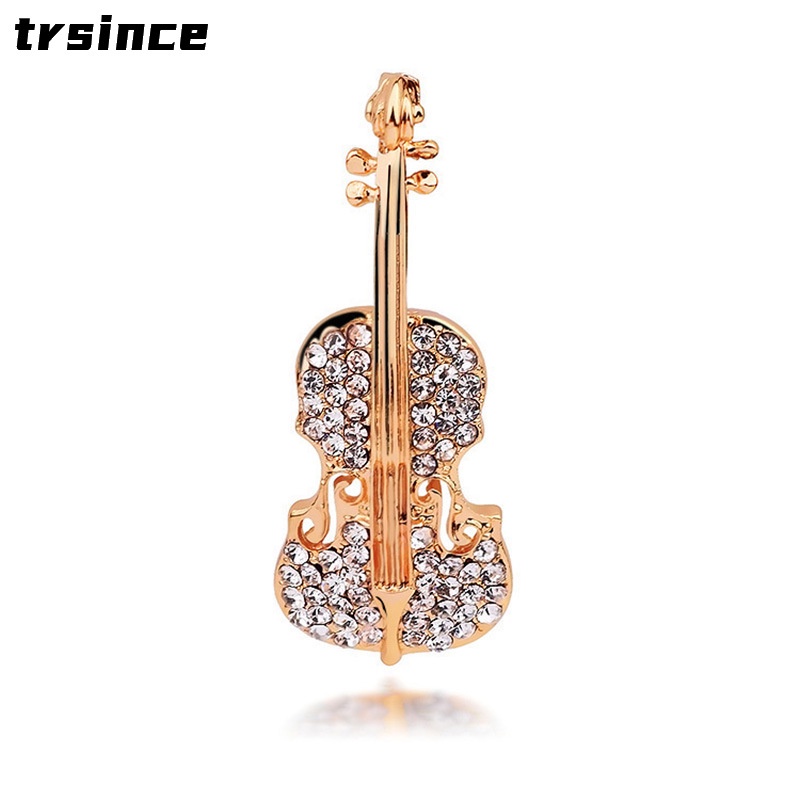 Ghim Cài Áo Hình Đàn Guitar Đính Đá Thời Trang