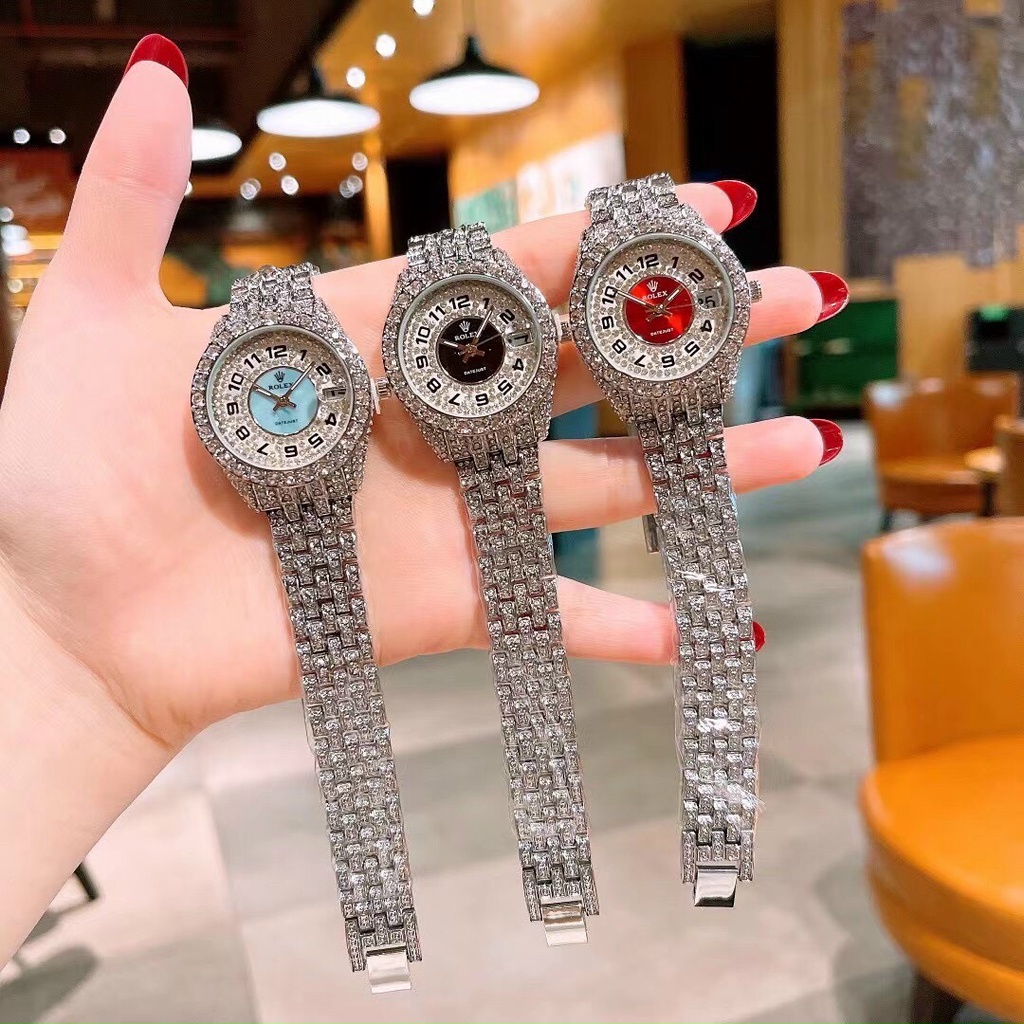 SALE SALE Đồng hồ nữ RO..LLEX Đính đá chanh xả