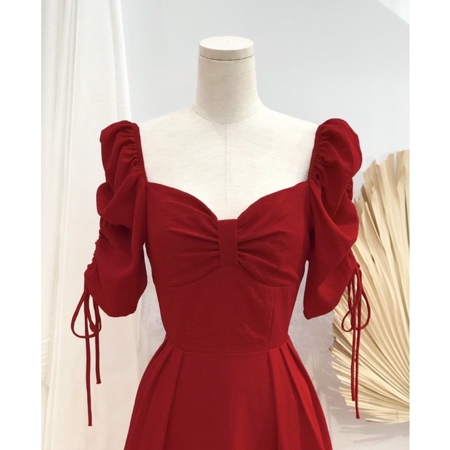 ĐẦM XOÈ TAY PHỒNG CỘT NƠ- HOYADRESS