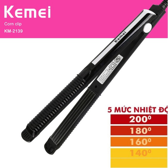 Máy Bấm Tóc Chỉnh Nhiệt Bản Nhỏ Kemei 2139