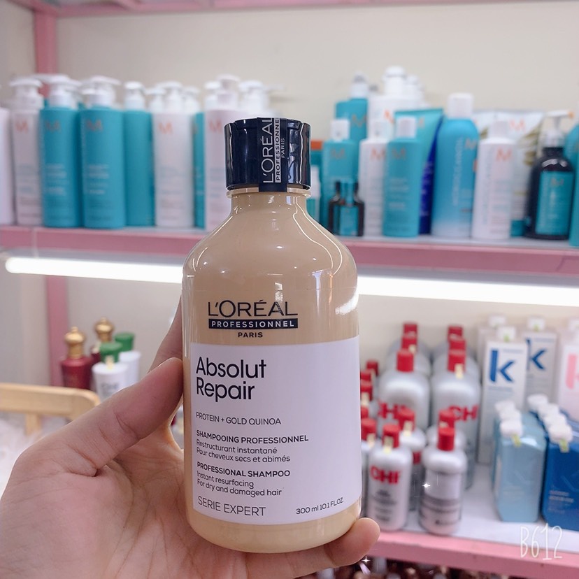 Dầu gội + Dầu xả phục hồi tóc hư tổn Loreal Serie Expert Absolut Repair Protein 200ml/300ml/500ml/750ml/1500ml