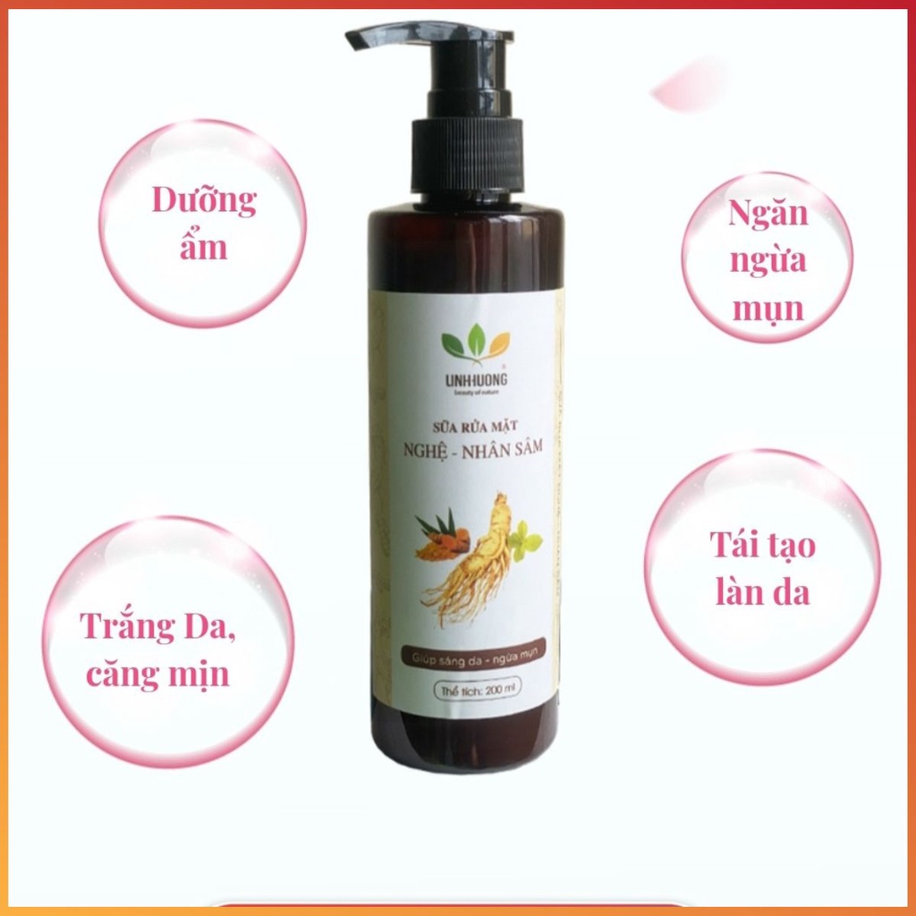 sữa rửa mặt nghệ nhân sâm giúp giảm mụn, mờ thâm ( Mộc Linh Hương ) 200ml