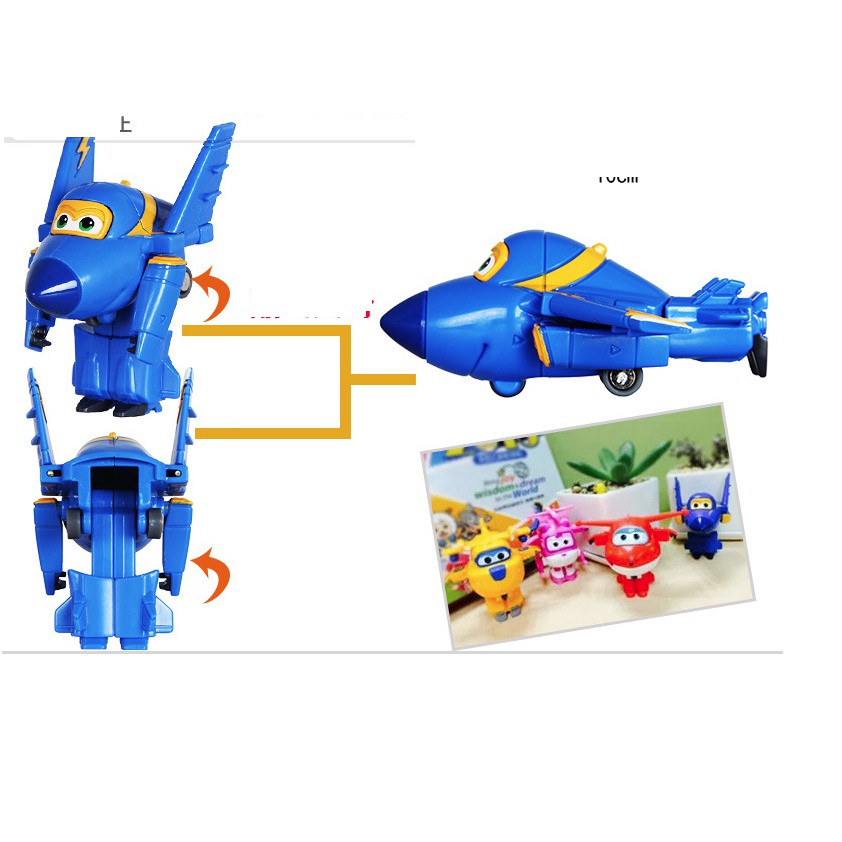 Super wings đội bay siêu đẳng đồ chơi mô hình máy bay biến thành rô bốt mini nhân vật Jerome cuồng phong