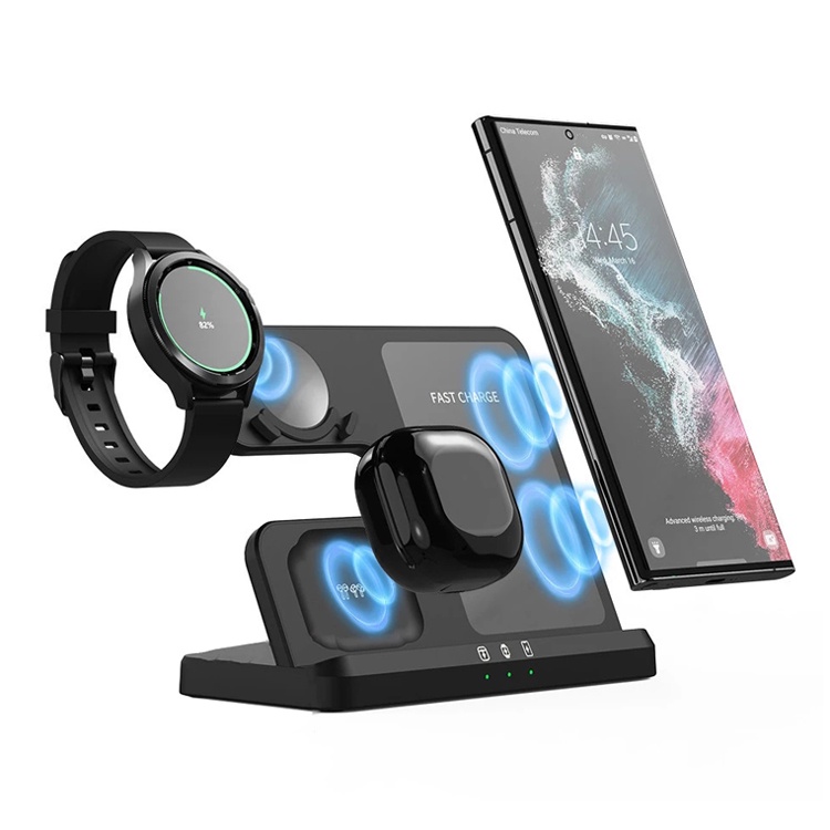 Đế Sạc Nhanh Không Dây 3 Trong 1 Cho Samsung Galaxy Watch 4 Active 2 / 1 15W Samsung S21 / S20