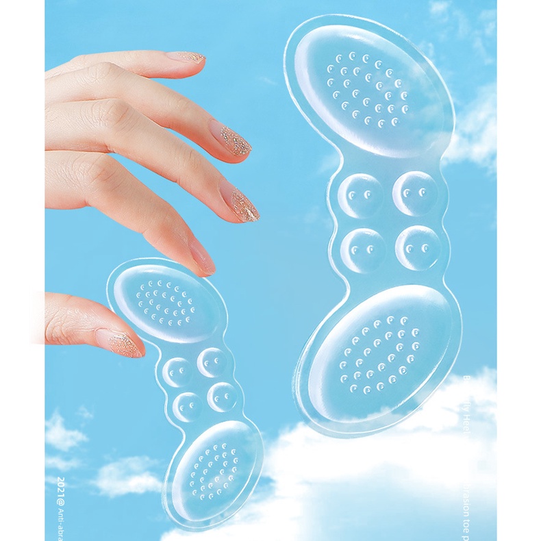 1 Cặp Miếng Dán Gót Giày Cao Gót Bằng Silicone Trong Suốt Chống Mòn Điều Chỉnh Kích Cỡ
