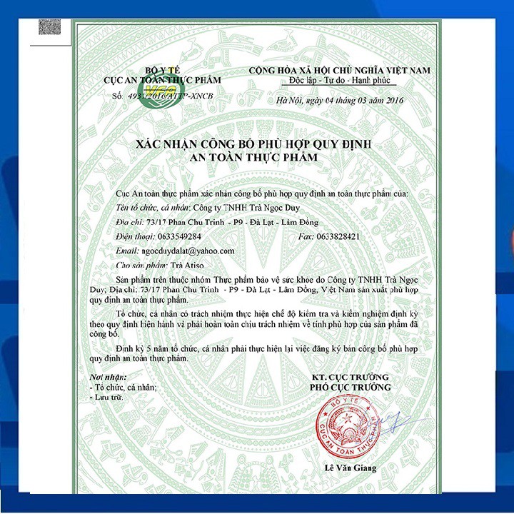 [Đặc sản Đà Lạt] Trà atiso Ngọc Duy loại đặc biệt - Hộp 100g | BigBuy360 - bigbuy360.vn