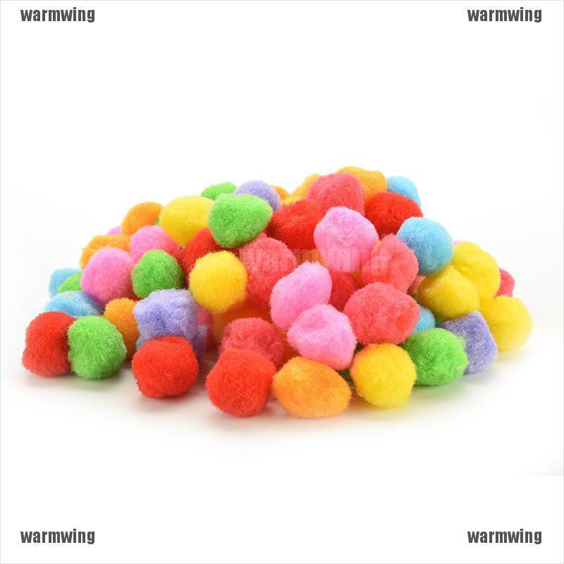 100 Quả Cầu Lông Xù 10mm 20mm 30mm Nhiều Màu Sắc Dùng Làm Đồ Thủ Công Cho Bé