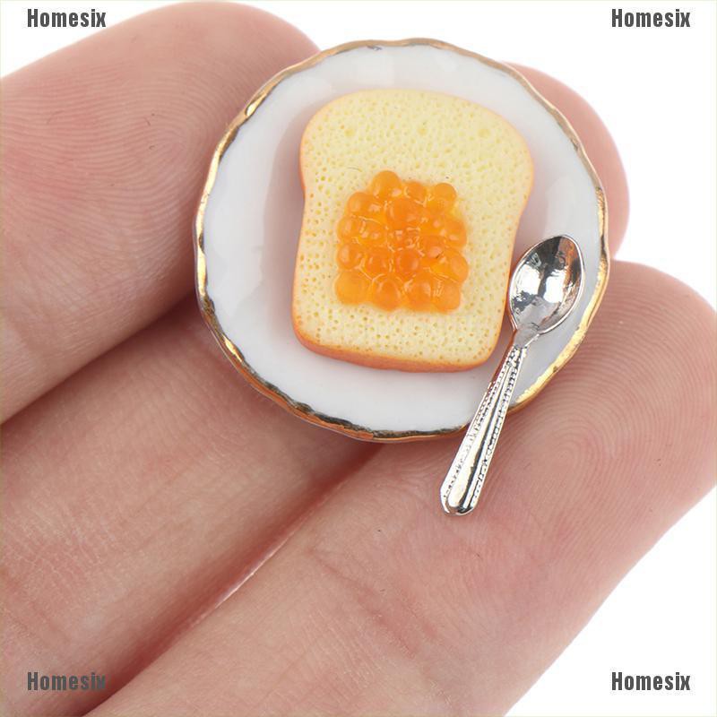 [HoMSI] 1:12 Dollhouse Miniature Mini Jam toast Combo Model Kitchen Accessories Toys SUU