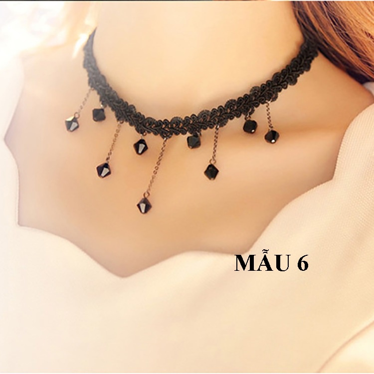 Vòng cổ Choker dây nhung màu đen, phong cách Hàn Quốc thời trang cho nữ