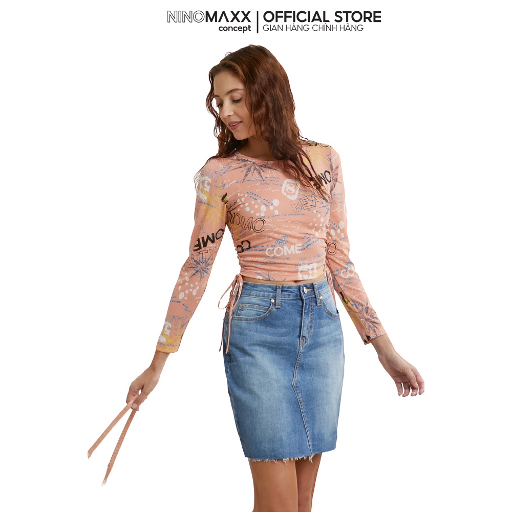 SWEET SIXTEEN Áo thun croptop thời trang Nữ tay dài nhiều màu 2103020