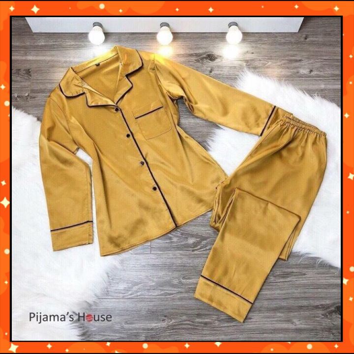 Đồ bộ pijama nữ mặc nhà cute tay dài quần dài mặc ngủ trơn dễ thương D493 | BigBuy360 - bigbuy360.vn