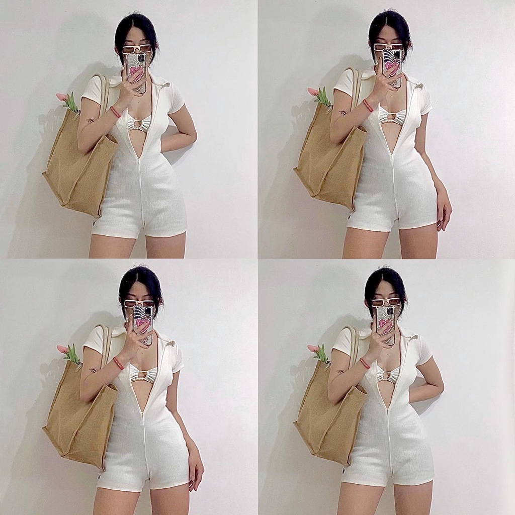 RORA | RUE PLAYSUIT - Set jumpsuit áo liền quần có dây kéo | BigBuy360 - bigbuy360.vn