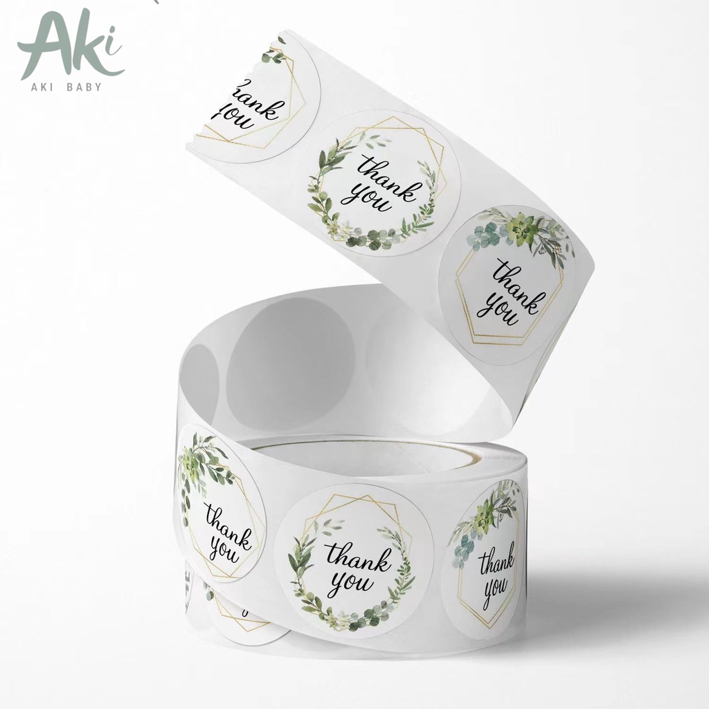 Tem cảm ơn thank you sticker 2.5cm xinh xắn dán đồ handmade gói quà ý nghĩa