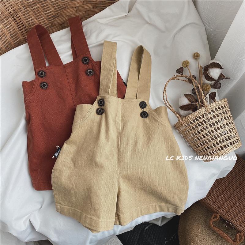 Quần yếm ngắn vải cotton thời trang xuân hè cho bé gái