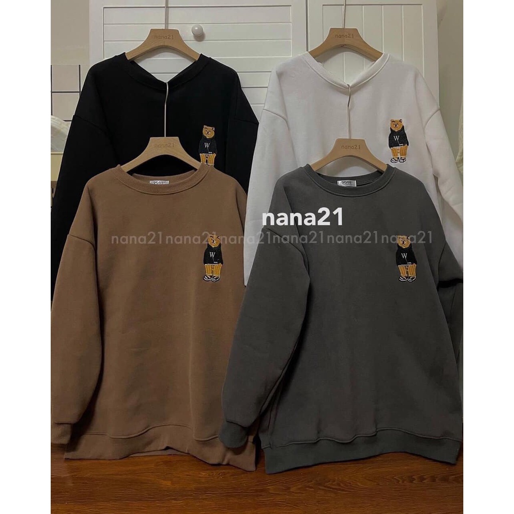 [Có Video + Ảnh Thật] Áo Nữ Sweater Nỉ Gấu Tone Hàn Quốc Siêu Xinh_Chuu House_CH0170