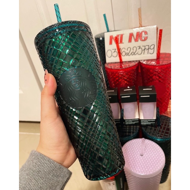 Ly Jeweled màu Xanh Starbucks Usa Xmas 2021