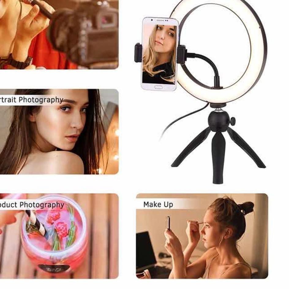 Giá Đỡ Ba Chân 3ft + Vòng Đèn Led + 3 Chế Độ Chiếu Sáng Hỗ Trợ Chụp Ảnh Selfie Cho Điện Thoại | BigBuy360 - bigbuy360.vn