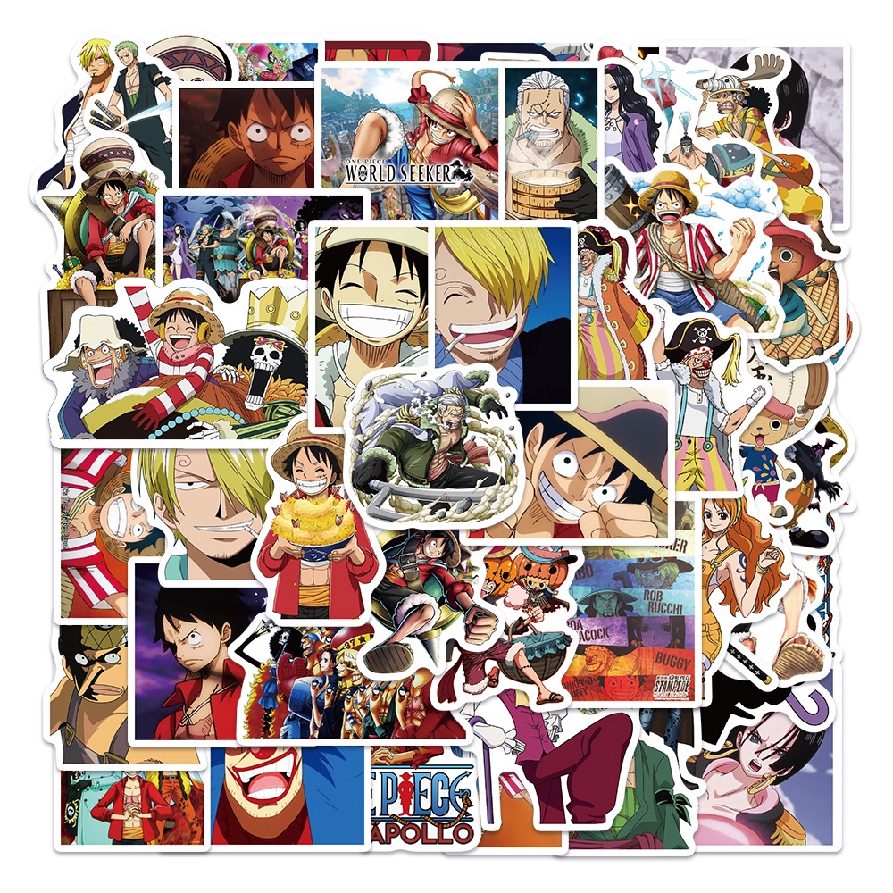 Set 50 miếng dán hình các nhân vật trong anime One Piece độc đáo sống động