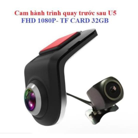 Camera U5 hành trình trước sau ADAS cam tích hợp cam lùi BH 6 THÁNG USB kết nối với màn android