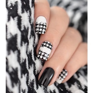 Sticker 3D Sọc Caro Nanh Sói HOUNDSTOOTH | Hình Dán Móng Tay