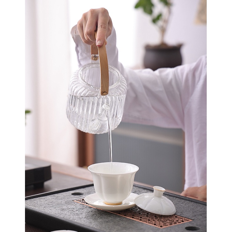 Chén Khải sứ trắng Bạch Định thấu quang 145 ml