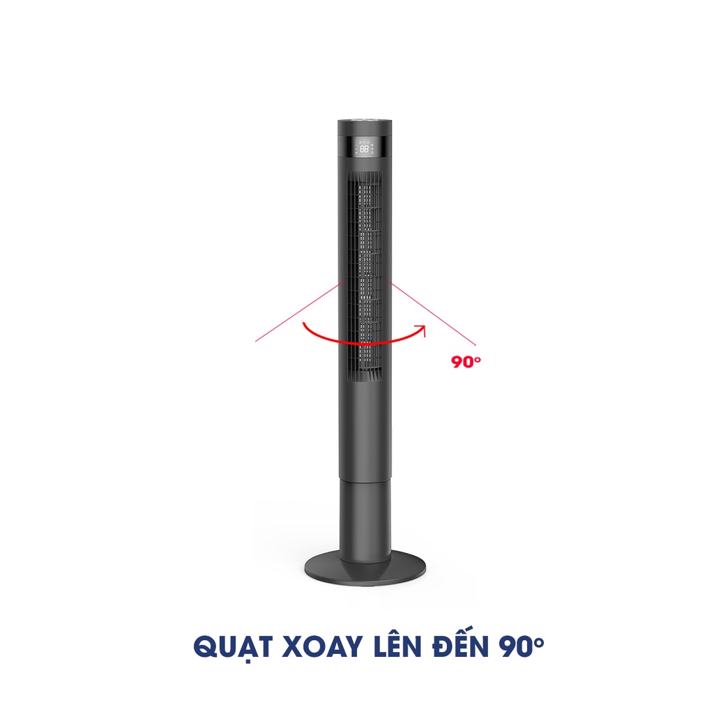 Quạt tháp Panworld PW-8207(B) Quạt trụ đứng BH 2 năm Thái Lan màu đen