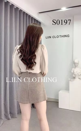 ÁO SƠ MI LỤA SATIN PHỐI TÚI CARO AM71